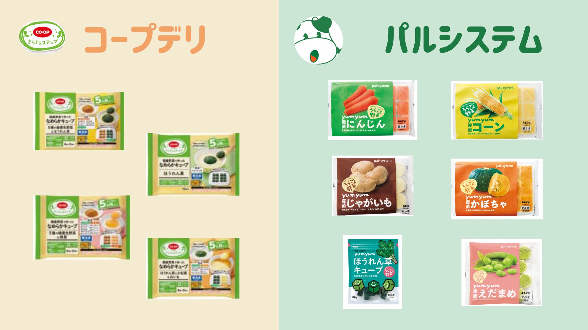 コープvsパルシステム離乳食